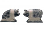 Rye Pottery - Animals Collection - Boar & Sow black sponged ht 11cm 4.25in - other colourways available, designer Tony Bennett