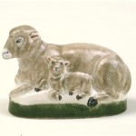 Rye Pottery - Animals Collection - Ewe & lamb length 24 cm 9in, designer Tony Bennett