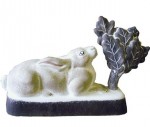 Rye Pottery - Animals Collection - Lop Eared Rabbit length 24cm 9in London Grey Sponged