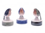 Rye Pottery - Animals Collection - Rye Robins ht 8.25 cm 3.25 in, 3 colourways available black, blue & Olive, designed by Wally Cole
