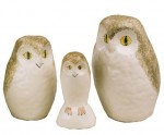 Rye Pottery - Animal Series - Rye Barn Owls, ht 13.5cm 5.25in,11.5cm 4.5 in, 16.5cm 6.5in, also available in White, designed by Wally Cole