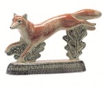 Rye Pottery - Animals Collection - Rye Vixen, length 26.8cm 10.5in, coral sponged designer Tony Bennett