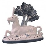 Rye Pottery - Exotic Animals Collection - Rye Unicorn ht 20.5cm 8.25in, designer Tony Bennett