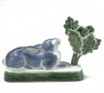 Rye Pottery - Rural Animals - Lop Eared Rabbit blue sponged length 24cm 9in