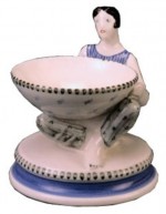 Rye Pottery - Girl Sweet dish ht 15.5cm 6.125in also available in pink & green
