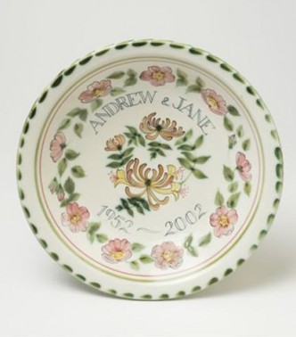 Rye Pottery hand-painted Dogroses design, available on bowls and plates only