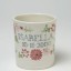 Rye Pottery - Handmade and decorated named child's mug - Damson Floral
