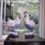 Rye Pottery - Ceramic Chickens Indigo Blue - Hen & Rooster Country Kitchen Ideas Easter Table Decorations