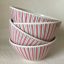 Rye Pottery hand-painted striped bowls ceramic for soup cereal pudding Flamingo Pink