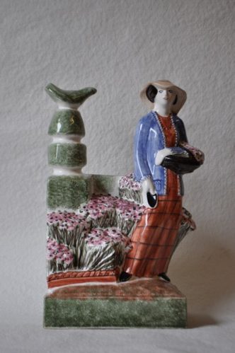 Rye Pottery - Hand made and painted English Figures Collection The County Gardener - THe Lady Gardener -Female Gardener
