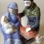 Rye Pottery Hand made and painted Nativity Ceramic Mary Joseph Child Shepherds and Kings Ceramic