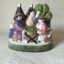 Rye Pottery Hand made and painted Pastoral Naive Ceramic Figures Small figure featuring hop picking in kent and sussex outside an oast house