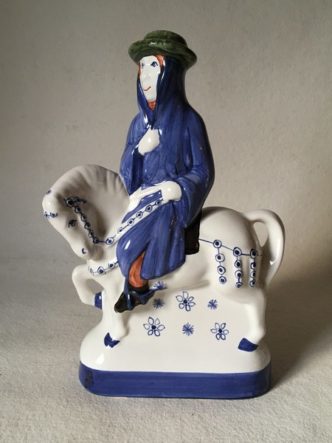 Rye Pottery Hand made and painted figures from Chaucer Canterbury Tales The Monk with Hounds6