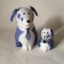 Rye Pottery hand made ceramic animals figures Puppies and Dogs