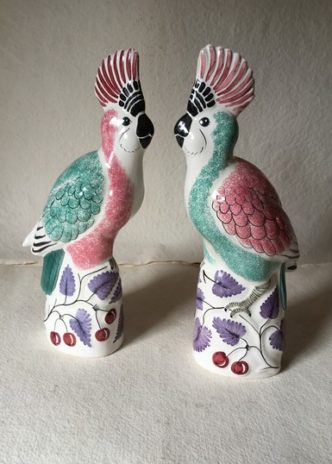 Bird Cockatoo gift Rye Pottery Hand made and hand painted Cockatoo Exotic Birds 2