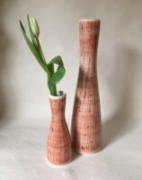Rye Pottery Mid-Century Modern Vase in Warm Coral Bud Vase
