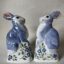 Pottery hand made Rabbit Hare Gift Spring Easter Home Table Decoration Country Kitchen English Countryside Delft
