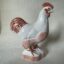 Rye Pottery Hand made Ceramic Chickens Hen & Rooster Cockerel Blue Gift Easter Spring Table Home Decor Coral Terracotta Figurine English Countryside3