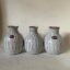 Rye Pottery hand thrown terracotta vases round Sgraffito