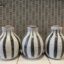 Rye Pottery hand thrown terracotta vases round Striped in Black