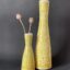 Rye PotteryMid Century Modern Bud Vases Hand made and hand painted in Sun Yellow