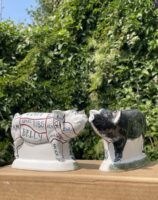 Rye Pottery hand-made & painted Butchers Cuts ceramic animals - half natural half Butchers Cuts perfect gift for Foodies, Farmers & BBQ Enthusiasts