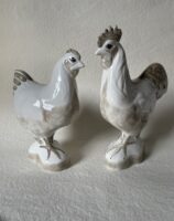 Rye Pottery hand-painted Chicken Neutral London Stone Hen & Rooster Perfect Gift for Chicken farmer breeder
