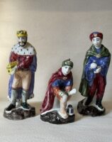 Rye Pottery Hand made Traditional Ceramic Nativity Figures Mary joseph & Child with three Kings and Three Shepherds Hand made painted in England 5