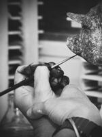 Rye Pottery's Mother Pig being hand painted in their studio in Rye