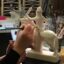 rye pottery ceramic figure William the Conqueror being painted with freehand brushwork from the Bayeux Tapestry 1066 Battle of Hastings Collection 8