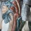 Saxon shield Wall Close up of Tree on Reverse of figure inspired by the scene separators on the bayeux Tapestry